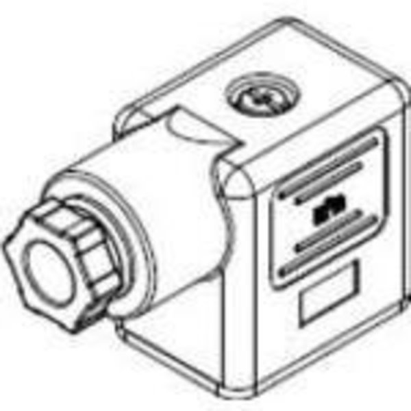 Woodhead Mpm Din Valve Connector, Form B-Industrial, Pg7 Internal Thread, 2 Pole C12207N21